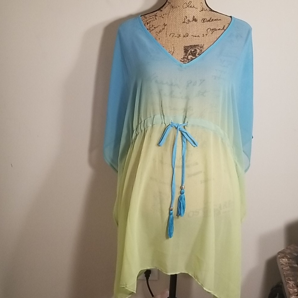 Blue/Green Beaches & Boho Coverup